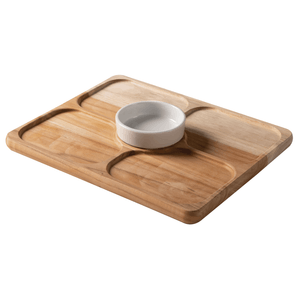 Tabla Compartir con Bowl Porcelana en Madera