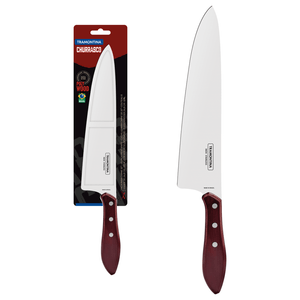 Cuchillo para Carne Tramontina con Lámina de Acero Inoxidable y Mango de Madera Tratada Polywood Rojo 10"