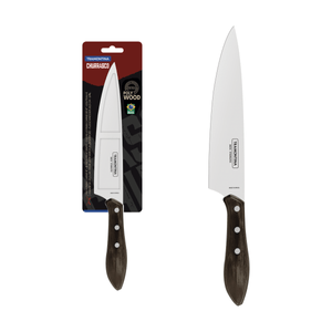 Cuchillo para Carne Tramontina con Lámina de Acero Inoxidable y Mango de Madera Tratada Polywood Castaño 8"