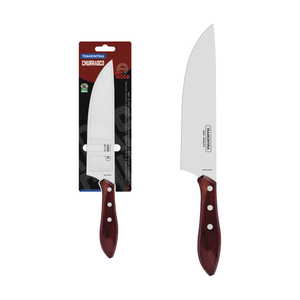 Cuchillo para Carne Tramontina con Lámina de Acero Inoxidable y Mango de Madera Tratada Polywood Rojo 8"