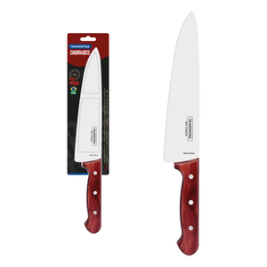 Cuchillo para Carne Tramontina con Lámina de Acero Inoxidable y Mango de Madera Tratada Polywood Rojo 10"