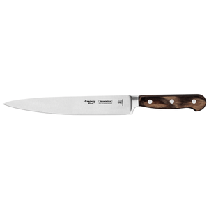 Cuchillo Utility Tramontina Century Wood con Lámina de Acero Inoxidable y Mango de Madera Tratada Castaño 8"