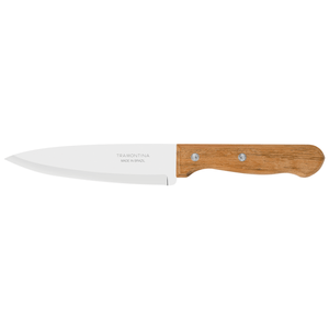 Cuchillo Chef Tramontina Dynamic con Lámina de Acero Inoxidable y Mango de Madera Natural 6"