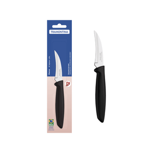 Cuchillo para Redondear Tramontina Plenus con Lámina en Acero Inoxidable y Mango de Polipropileno Negro 3"