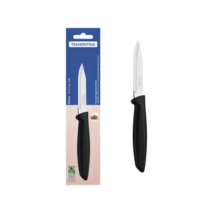 Cuchillo para Legumbres y Frutas Tramontina Plenus con Lámina en Acero Inoxidable y Mango de Polipropileno Negro 3"