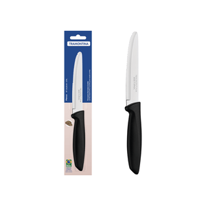 Cuchillo para Asado Jumbo Tramontina Plenus con Lámina en Acero Inoxidable y Mango de Polipropileno Negro 5"