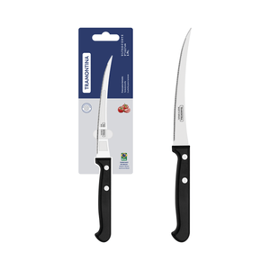 Cuchillo para Tomates Tramontina Ultracorte con Lámina de Acero Inoxidable y Mango de Polipropileno Negro 5"