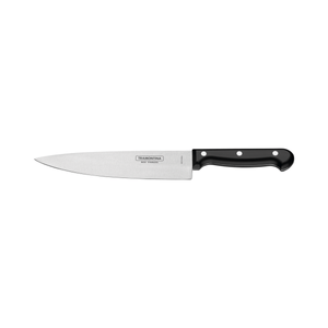 Cuchillo Chef Tramontina Ultracorte con lámina de acero inoxidable y mango de polipropileno negro, 7"