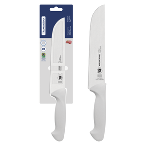 Cuchillo para Carne Tramontina Premium con Lámina de Acero Inoxidable y Mango de Polipropileno Blanco 8"