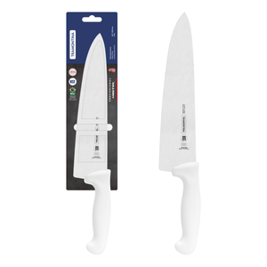 Cuchillo para Carne 10" Tramontina Profesional con Lámina en Acero Inoxidable y Mango en Polipropileno Blanco