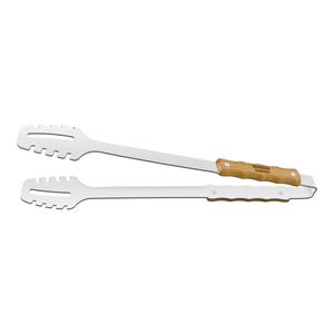 Pinza para carne Tramontina Churrasco con lámina de acero inoxidable y mango de madera 47,3 cm