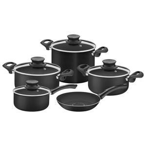 Batería de Cocina con Antiadherente Premium Negro 9 Pzas Tramontina Paris +