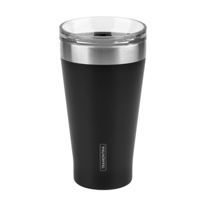 Vaso Térmico Tramontina Exata en Acero Inoxidable Negro con Tapa 550 ml