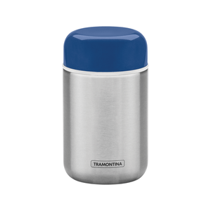 Contenedor térmico de acero inoxidable con tapa azul de 400 ml Tramontina