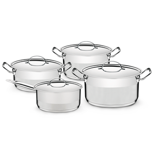Batería de Cocina en Acero 4 Piezas Tramontina Professional.