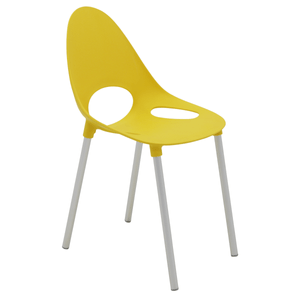 Silla Tramontina Elisa en Polipropileno Amarillo con Patas de Aluminio Anodizado