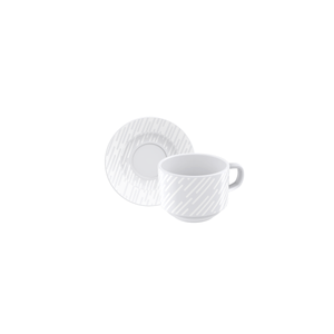 Juego 6 Tazas y 6 Platillos Té Tramontina Línea Marie Porcelana 240 ml