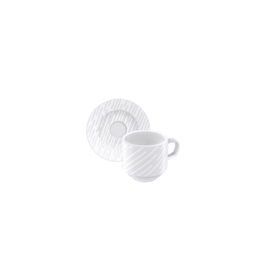 Juego 6 Tazas y 6 Platillos Café Tramontina Línea Marie Porcelana 100 ml