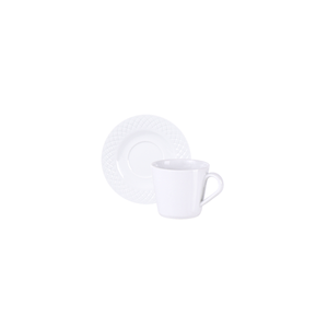 Juego de 6 Tazas y 6 Platillos Té Tramontina Línea Ingrid Porcelana 185 ml