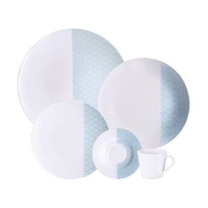 Vajilla Tramontina Aquarius en Porcelana Decorada 20 Piezas