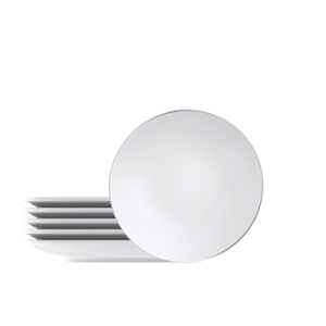 Juego 6 Platos Postre Tramontina Línea Atena Porcelana 21 cm