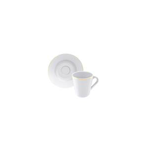 Juego 6 Tazas y 6 Platillos Café Tramontina Línea Elisa Porcelana 70 ml