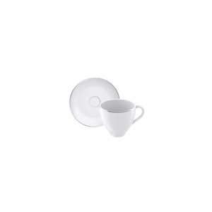 Juego 6 Tazas y 6 Platillos Café Tramontina Línea Atena Porcelana 100 ml