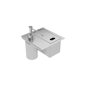 Soporte de Esponja Tramontina con Tapa y Dispensador de Jabón Líquido en Acero Inoxidable para uso en las canaletas húmedas