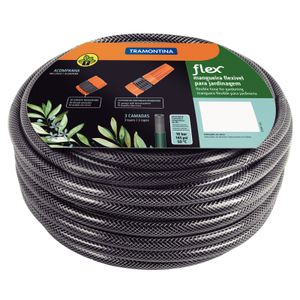 Manguera para jardín Flex, 25 m, acoples rosqueados y boquilla