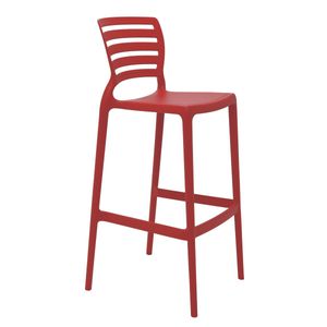 Silla Tramontina Summa Sofia Alta Bar en Polipropileno y Fibra de Vidrio Rojo