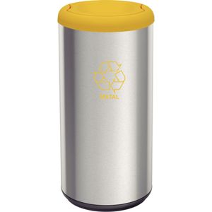 Basurero en Acero con Tapa Vaivén Amarillo 40L Tramontina Piemonte