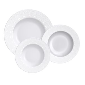 Juego 18 Platos Tramontina Línea Alicia Porcelana