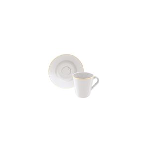 Juego 6 Tazas y 6 Platillos Café Tramontina Línea Elisa Porcelana 70 ml