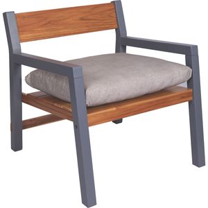 Sillón Tramontina Mistral Tapizado en Madera de Teca y Tauari con Acabado Barnizado