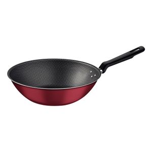 Wok Antiadherente con Mango 28cm 3,6L Rojo Tramontina Loreto
