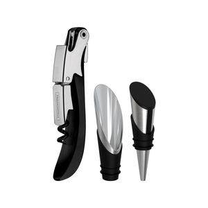 Juego para Vinos Tramontina Harmoniza en Acero Inoxidable y Polipropileno Negro 3 Piezas