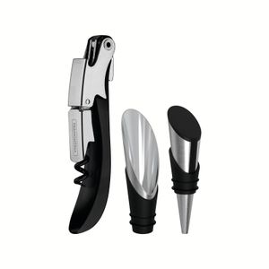 Juego para Vinos Tramontina Harmoniza en Acero Inoxidable y Polipropileno Negro 3 Piezas