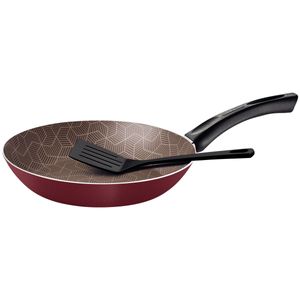 Sartén Tramontina Paris en Aluminio con Revestimiento Interno y Externo con Antiadherente Starflon Max Rojo con Espátula de Nylon 30 cm 2,5 L