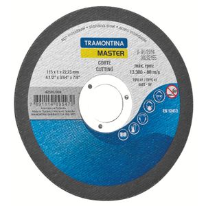 Disco de corte Fino para aceros inoxidables 4.1/2" Tramontina MASTER
