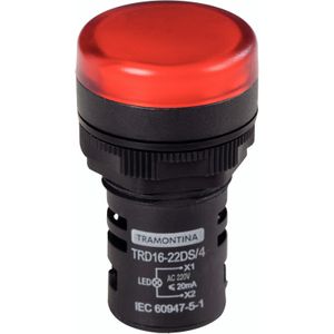 Señalizador Tramontina TRD16-22DS/4 220 V Rojo