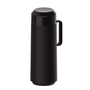 Termo Tramontina Exata en Plástico Negro con Ampolla de Vidrio y Tapa Roscable 1 L