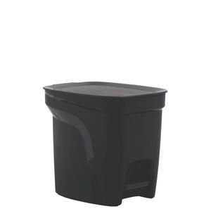 Basurero Tramontina Compact Pedal en Polipropileno Negro con Asta en Acero Galvanizado 7 L
