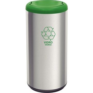 Basurero en Acero con Tapa Vaivén Verde 40L Tramontina Piemonte
