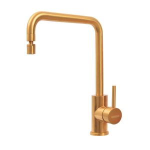 Monocomando Tramontina Angolare en acero inoxidable con acabado satinado y recubrimiento PVD Gold