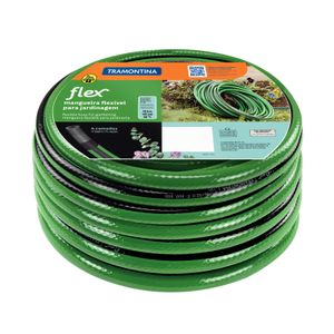 Manguera Flex para Jardín Tramontina Verde con Franja Negra de PVC 4 Capas 20 m